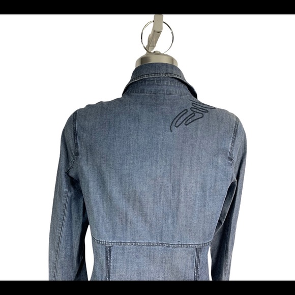 Laura Blue Denim embroidered Jacket Size 8 - Picture 9 of 16